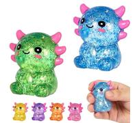 2 PCS Axolotl Squishy Toys Random Color, Stress Relief Cute Squishy Axolotl Toy, Cute Squishies Toy Handheld Interesting Squishies Fidgets Sensory Toys Funny Gift for Friends