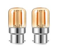 2 Pcs B22 LED Light Bulbs 1W Small Bayonet Cap BC Low Wattage T28 Clear Spiral Filament Bulb,2700K Warm White Non-Dimmable,220V 360° Beam for Sewing Machine Appliance Lamps & Night Light (Warm)