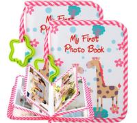 2 Pcs Baby Photo Album, Soft Cloth Books for Babies, Infant Photo Book My First Photo Book, Personalized First Year Memory Album for Family Newborns Shower Party Favors Holds 4x6inch Photos