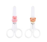 2 Pcs Baby Scissors Set, Simple Style Cute Kids Scissors Round Head Scissors Kids Scissors with Protective Cover to Protect Baby Safety