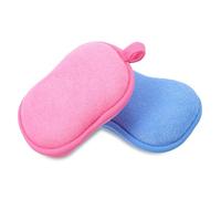 2 Pcs Baby Sponges for Bath, Soft & Absorbent Baby Sponge Loofah for Newborns, Mild Exfoliating Cleaning Tools for Infant & Toddler Ideal for All Skin Types, Pink Blue