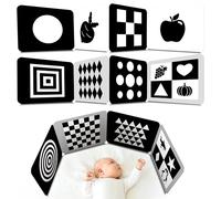 2 PCS Baby Visual Stimulus Cards, Double-sided High Contrast Black and White Flashcards Sensory Developmental Montessori Cards Set for Newborn Boy Girl Baby 0-3 Months Tummy Time (39” X 8”)