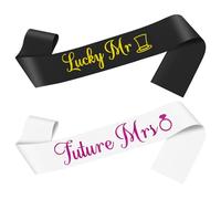 2 Pcs Bachelorette Sashes Wedding Gift for Couple Bride to Be and Groom to Be Sash Engagement Wedding Bridal Shower Decoration Bachelor Sashes for Her Him Party Decorations