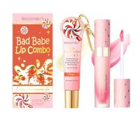 2 Pcs Bad Babe Lip Combo Set - Peach Lip Conditioner & Stay Shining Lip Oil Kit, Moisturizing, Long-Lasting Shine, Nourishing Lip Care Duo (# Peach)