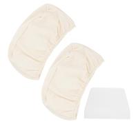 2 PCS Baker's Linen Oval, Bread Proofing Cloth 18 cm, Banneton Liner with Elastic Waistband, Dough Cloth for Proving Baskets, Bread Baking Accessories for Proving Baskets Bread with White Scraper