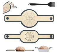 2 Pcs Baking Mat for Dutch Oven, 8.3 Inch Silicone Bread Sling with Long Handle, Non-Stick & Reusable Dough Transfer Bread Baking Supplies, Heat Resistant Baking Sheets Liner for Transfer Dough