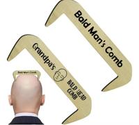 2 PCS Bald Man Comb Set, Joke Funny Hairless Combing Gag for Men, Funny Wooden Comb for Men, Humorous Toothless Combs Blad Mans for Trick Friends, For Father, Husband, Friends, Coworkers, Birthday