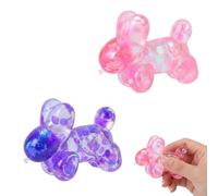2 PCS Balloon Dog Squishy, Glitter with Slow Rising Rebound, for Desk Decoration and Focus Enhancement, Pink and Purple Set of Two