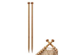 2 Pcs Bamboo Knitting Needles Set,8mm*25cm Knitting Needles UK Different Sizes Single Pointed Long Wooden Pins Knitters Needle Set,for Adult Hands DIY Handmade Wool Sweater Scarf Beginner