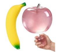 2 PCS Banana Squishy and Apple Squishy, Soft Squeeze Objects for Desk Decor, Portable Focus Assistants for Office, Classroom and Travel, Daily Management Tool for Adults