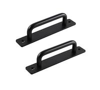 2 PCS Barn Door Handle, Sliding Door Handle Gate Handle, Shed Door Handles, Cupboard Door Handles for House Doors, Wooden Doors, Balcony Doors with Screws(Black/Silver/Gold)(Color:黑色,Size:192mm)