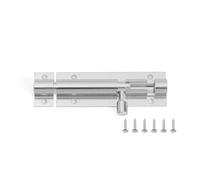 2 Pcs Barrel Bolt 2/3/4/5/6/8inch Aluminum Alloy Door Latch Hardware for Home Safety Lock for Bathroom Bedroom(Silver,4 inch)