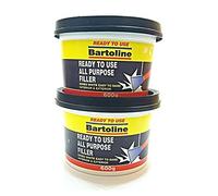 2 PCS BARTOLINE READY USE ALL PURPOSE FILLER 600G TUB INTERIOR EXTERIOR REPAIRS DRIES WHITE