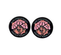 2 Pcs Basic Human Rights Arenot Radical Round Button Pins, Inspirational Basic Human Rights Care Lapel Pins for Men and Women Metal Alloy Badges