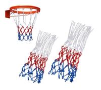 2 Pcs Basketball Net, Netball Net - Heavy Duty Replacement for Indoor Outdoor, Tri-Colour Hoop, Netball Replacement