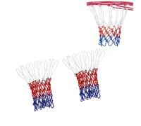 2 Pcs Basketball Net Ultra Heavy Duty Replacement, All-Weather Red/White/Blue Basketball Nets, Fits Standard Indoor or Outdoor Rims, 12 Loops