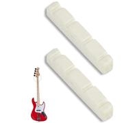 2 Pcs Bass Guitar Nut, 4 String Plastic Bass Guitar Nut Pre Slotted Top Nut 4 String Bass Guitar Nut Musical Instrument Replacement(44x5.8x8MM)