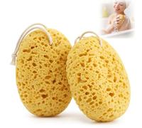 2 Pcs Bath Body Sponges Exfoliating Shower Large Honeycomb Natural Sponge Gentle Deep Cleaning Body Scrubber for Women Men Sensitive Skin Bathroom Bathing Use Ultra Soft Durable Bathroom Essentials