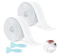 2 PCs Bath Sealant Strip | Strong Self Adhesive Caulk Strip Sealant Tape | Waterproof Sealing Tape Caulk Strip for Kitchen, Bathroom, Wall Corner, and Sink (126X 1.5in,3.2MX38mm)