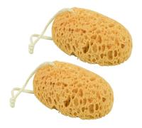 2 Pcs Bath Sponges, Large Soft Honeycomb Baby Bath Sponge Body Shower Sponge Dense Foam for Adults and Kids Body Deep Exfoliating Gentle Cleansing (Yellow 1)