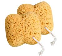 2 Pcs Bath Sponges, Large Soft Honeycomb Baby Bath Sponge Body Shower Sponge Dense Foam for Adults and Kids Body Deep Exfoliating Gentle Cleansing (Yellow 2)