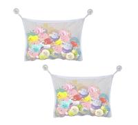 2 Pcs Bath Toy Storage Mesh Net Bag With Strong Suction Cups for Baby,Tidy Toys Organiser Accessories Bag Suitable for Bathroom,Hanging on Bathroom Net To Store,Keep Your Space Neat and Tidy