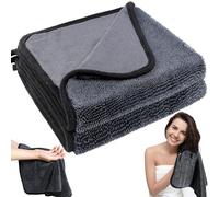 2 Pcs Bathroom Drying Cloth (40 x 40CM), Cleaning Cloth Reviews for Removing Water in Kitchen and Bathroom, Say Goodbye to Streaks Stains Limescale Deposits