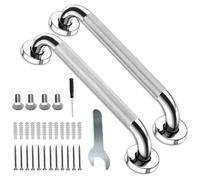 2 Pcs Bathroom Grab Bar, Wall Mounted Shower Grab Handle Safety Support Rail, 304 Stainless Steel Shower Safety Handle, for Kitchen Bedroom Bathtub Shower Steps