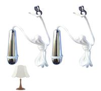 2 Pcs Bathroom Light Pull Cord,Chrome Metal Ceiling Mounted Wall Light Connector Switch Handles Extension Replacement,With 150cm Long Nylon White pulls String for Toilet Bathrooms Shower Switches