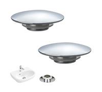 2 Pcs Bathroom Sink Push Button Replacement Parts, Easy Pop Up Bathroom Sink, 66mm Push Button Pop Up Sink Waste Drain Stopper, Click Clack Replacement, Drain Stopper for Bathroom Sinks