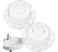 2 PCS Bathtub Overflow Drain Covers Clear Silicone Bath Overflow Stopper Deep Bath Drain Cover Adds Inches of Tub Water Durable Hole Protection Bathroom Accessories for Tub Water Level