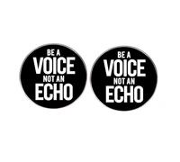 2 Pcs Be A Voice Not An Echo Lapel Pins, Inspirational Quotes Pins, Metal Alloy Badges, 3cm(1.2"), Metal, no gemstone