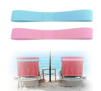 2 PCS Beach Towel Bands for Sun Loungers, Elastic Sun Chair Clips Bands, Sunbed Straps Holders for Pool Cruise Chairs, Beach Accessories for Family Travel
