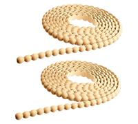 2 PCS Bead Trim, Wood Trim, Beading for Wall Panelling, Wooden Beading Trim, Bobbin Trim Moulding, Beaded Trim, Wooden Trim, Wooden Strips in Wood-Like Finish, 3 Metre Length 15mm Width