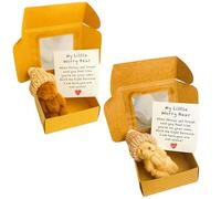 2 PCS Bear in a Box, Worry Bear in a Box, Mini Plush Teddy Bears for Emotional Support, Stress Relief, Gift Giving for Children, Friends, Couples, Birthday, Decorations for Party