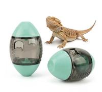 2 Pcs Bearded Dragon Toys for Tank, Interactive Reptile Feeder Toy for Enrichment, Clear Rolling Food Dispenser Ball, Bearded Dragon Tank Accessories for Lizard, Gecko, Small Animals (Green)