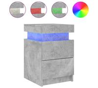 2 Pcs Bedside Cabinets with LED Lights Nightstand Bed Side Table vidaXL