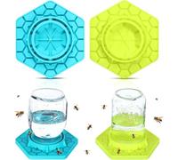 2 Pcs Bee Feeder for Regular and Wide Mouth Mason Jar Bee Feeder Silicone Hive Water Drinker for Beekeeping Outside Watering Station Bees Feeding Bowl for Garden