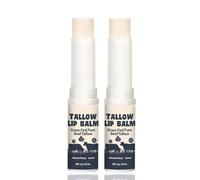 2 PCS Beef Tallow Lip Balms, Grass Fed Beef Tallow daily lips moisturizer Lip Balm With Honey, Lip Repair Balm Long-Lasting Moisturiser for Dry, Cracked lips Care, Mini lip Repair Treatment Balms