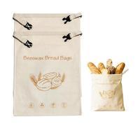 2 Pcs Beeswax Bread Bag, Wide Zipper Access Cotton Beeswax Bread Bags, Reusable Food Storage Bag for Home Picnic Traveling Daily Use to Keep Fresh