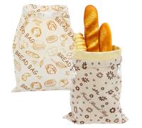 2 Pcs Beeswax Bread Bags for Homemade Bread Sourdough Reusable Linen Breads Storage Bags Fresh Keeping Waxed Bread Bag Portable Food Storage Bag for Home Picnic Traveling Daily Use 43x30 cm