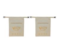 2 Pcs Beeswax Bread Bags, Reusable Bread Storage Bags with Buckle, Food Safe Beeswax Coating, Keeps Bread Fresh, Extends Shelf Life, 7.1 x 5.1 x 2.4 in, for Homemade Sourdough, Beige