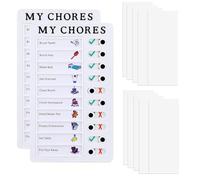 2 Pcs Behavior Chart,Daily Removable Reusable Chore Chart,Portable Chore Chart with 10 Blank Papers(White)