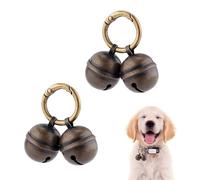 2 Pcs Bells for Dogs,Retro Anti-Lost Training Dog Bells for Collar,Cat Bells for Collars Loud with Key Ring Quick Clip for Pet Necklaces Collar Decorations and Toilet Training
