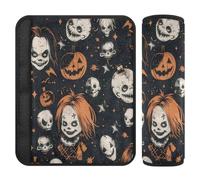 2 pcs belt shoulder strap Prevents Seat Belt from Digging Into Your Neck Haunted Scary Halloween seat belt cover pad for Auto 10x7.7 in