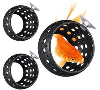 2 Pcs Betta Tunnel, Aquarium Fish Hideout with Suction Cup - Shrimp Cave Aquarium Decor for Small Fish, Shrimp, Guppy Hiding and Resting, Aquatic Decor (Black)