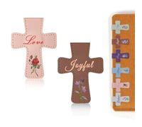 2 Pcs Bible Magnetic Bookmarks - Double-Sided Christian Cross Leather Page Clips, Religious Easter Verse Gift for Women Men Students Teachers Book Lovers, Father's Day Reading Supplies
