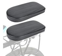 2 Pcs Bicycle Manned Cushion, Black PU Bike Rear Saddle Mountain Bike Back Shelf Seat Cushion, Wide Soft Pad Bicycle Accessory for School Sports Trail Riding