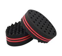 2 Pcs Big and Small Holes Hair Sponge Brushes, Afro Coils Hair Curls Brushes, Barbers Wave Hair Sponge Brush, Double Sides Hairbrushes for Dreads, Home and Barber