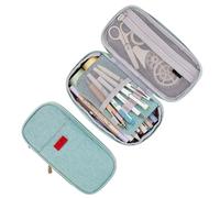 2 PCS Big Capacity Pencil Pen Case Office College School Large Storage High Capacity Bag Pouch Holder Box Organizer (Green)